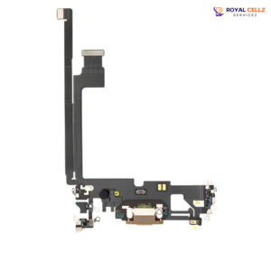 Charge Port Flex Cable With Microphone For Apple iPhone 12 Pro Max - Gold (Aftermarket Quality)