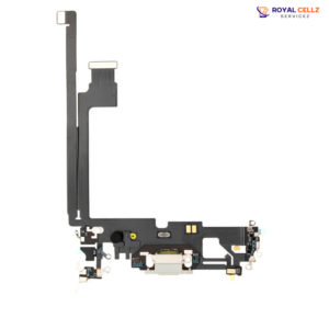 Replacement Charging Charge Port Flex Cable With Microphone For Apple iPhone 12 Pro Max - Silver (Premium Quality)